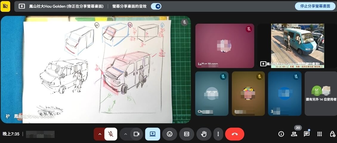 Google街景與人物-速寫淡彩